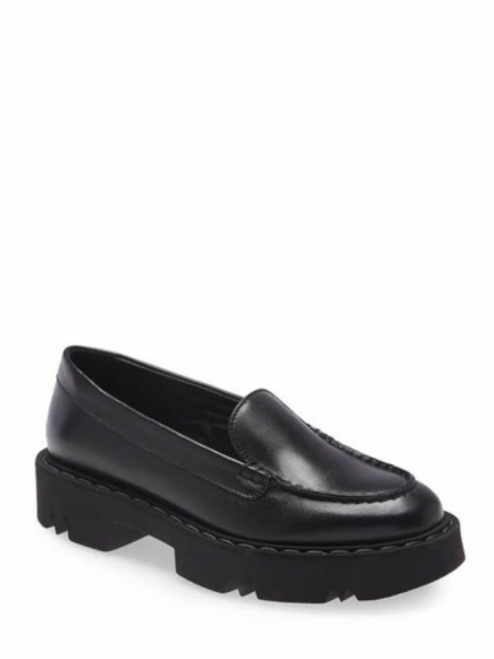 Aquatalia Black Hayley Water Resistant Platform Loafer